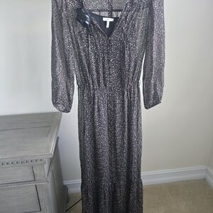 Joie Black and Pink Floral Maxi Dress